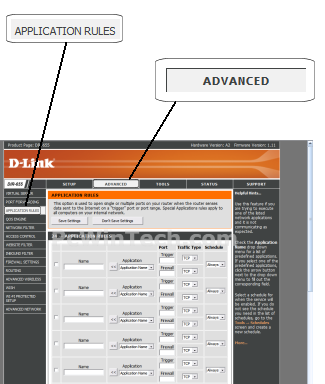 Port Triggering - D-Link - DIR-655 (D-Link Firmware) | PcWinTech.com™